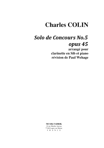 SOLO DE CONCOURS No.5 Op.45