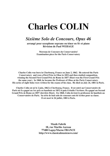 SOLO DE CONCOURS No.6 Op.46