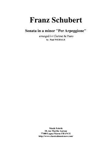 SONATA in A minor 'Arpeggione'