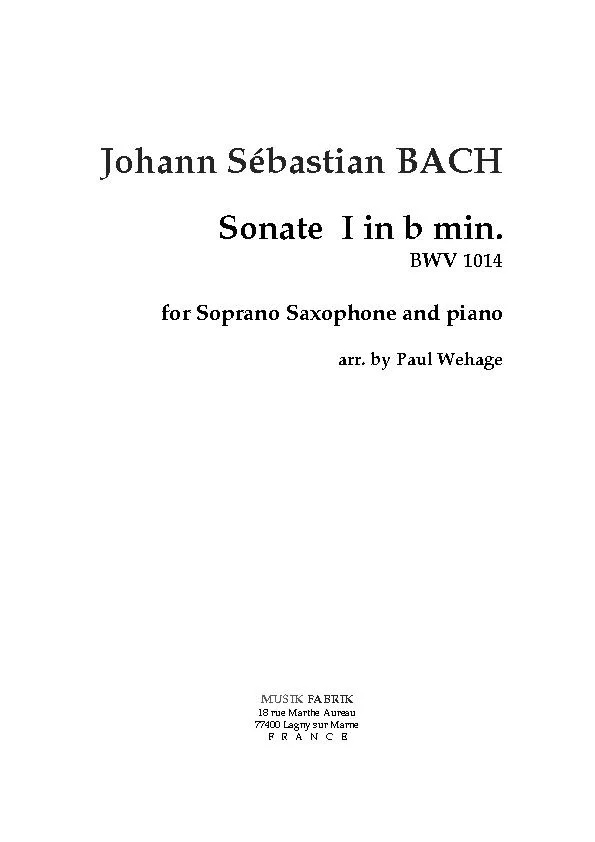 SONATA in B Minor BWV1014