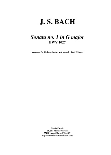 SONATA No.1 in G Major BWV1027