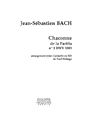 CHACONNE from Partita II BWV1003