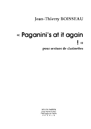 PAGANINI'S AT IT AGAIN