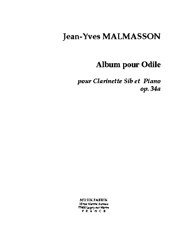 ALBUM POUR ODILE 3 easy pieces