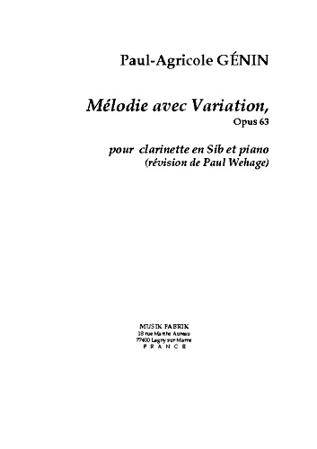 MELODIE AVEC VARIATION Op.63