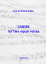 CANON FOR 2 EQUAL VOICES