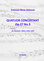 QUATUOR CONCERTANT (Quartet) in Bb major Op.27 No.3 score & parts