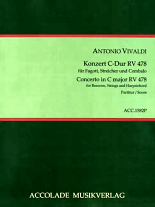 BASSOON CONCERTO No.3 in C major, RV478, FVIII/3, PV71 (score)