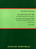 CONCERTO in G major RV492 score