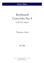 KEYBOARD CONCERTO No.4 in B flat major (score)