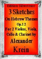 THREE SKETCHES ON HEBREW THEMES Op.12 (score & parts)