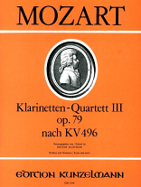 CLARINET QUARTET No.3 Op.79 KV496 (score & parts)