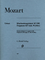 CLARINET QUINTET in A major K581 (set of parts) Urtext