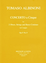 CONCERTO A CINQUE Op.9 No.9 in C major (score & parts)