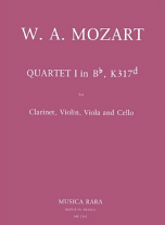 CLARINET QUARTET No.1 in Bb major K317d (set of parts)