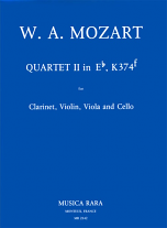 CLARINET QUARTET No.2 in Eb major, K374f (set of parts)