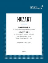 CLARINET QUARTET No.3 in F major K496 (set of parts)