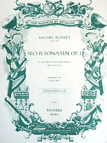 SIX SONATAS Op.1 Volume 1